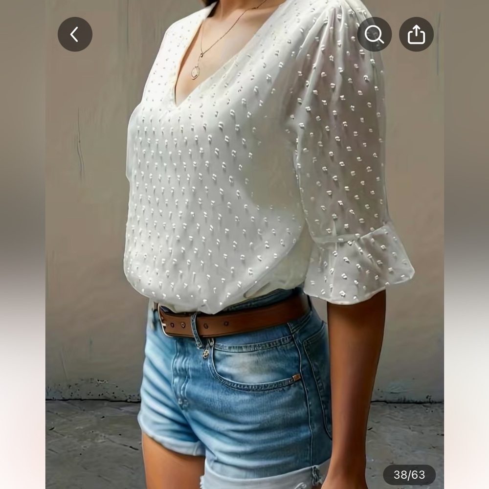 V neck chiffon blouse, new condition